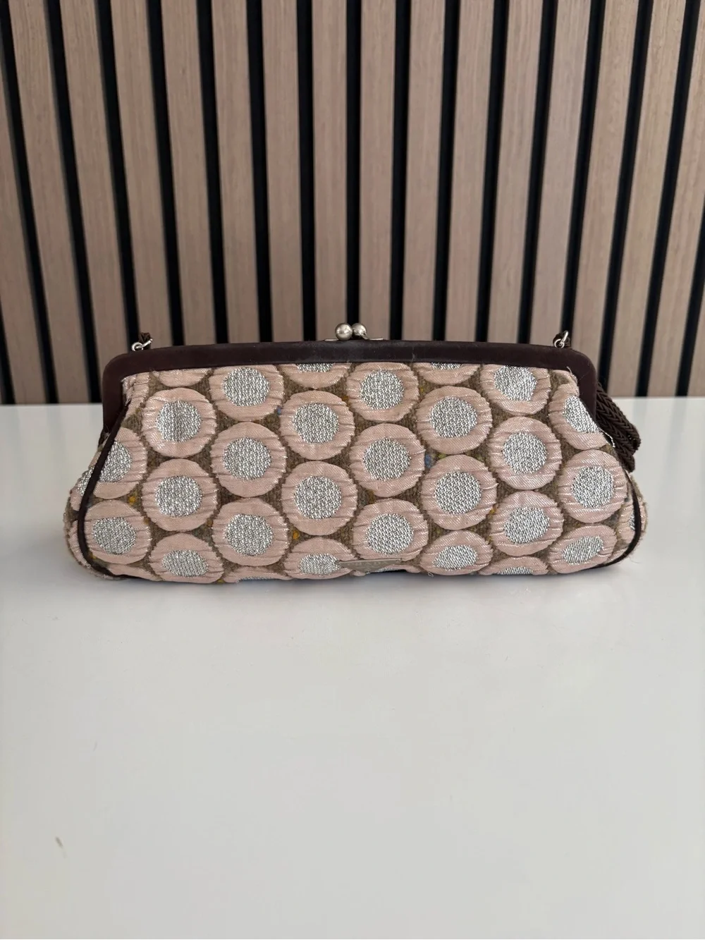 Auth VTG PRADA Tapestry Structured Bag